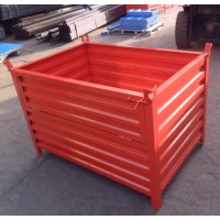 Heavy duty collapsible and foldable steel pallet box