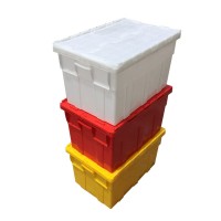 High load industrial storage bins plastic moving boxes with lids