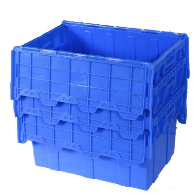 Direct sale china factory supplier  plastic moving crates with folding lids